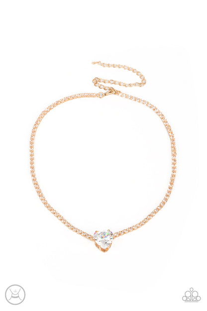 Flirty Fiancé - Gold - Necklace and Bedazzled Beauty Gold Bracelet
