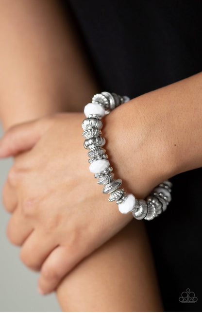 Live Life To The Color-Fullest White - Paparazzi Bracelet