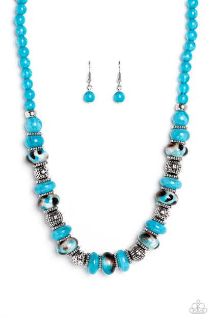 Warped Whimsicality - Blue Necklace and Warped Wayfarer Blue Bracelet