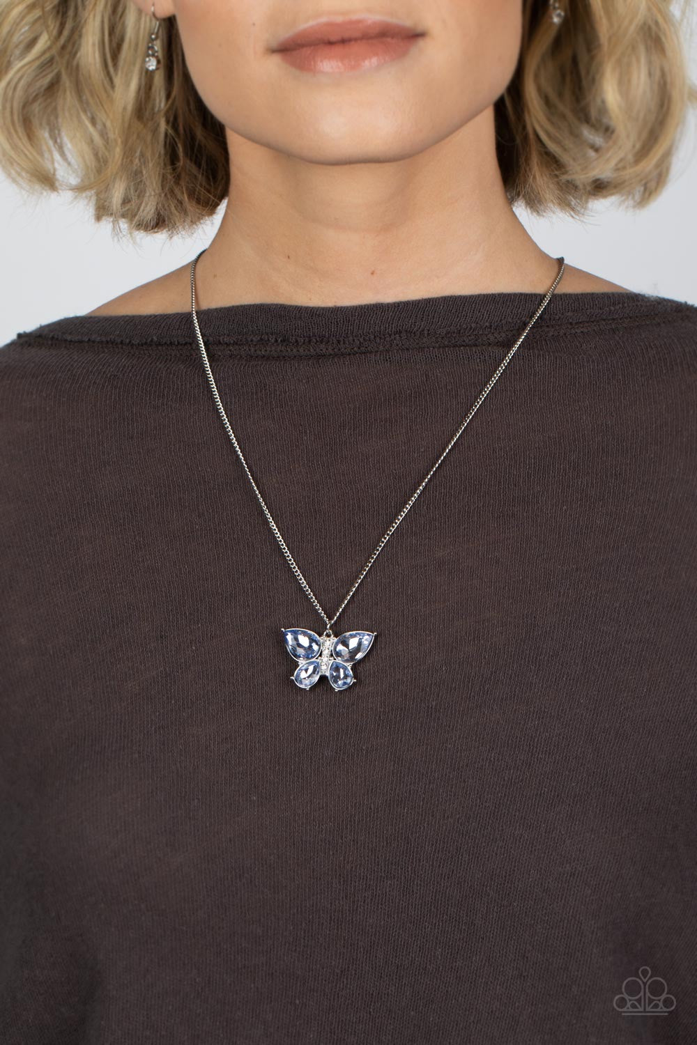 Free-Flying Flutter - Blue - Paparazzi Necklace and Butterfly Beatitude Blue - Paparazzi Bracelet