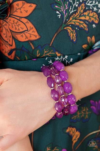 Tropical Hideaway - Purple Necklace and High Tide Hammock Purple Necklace and Bracelet Set