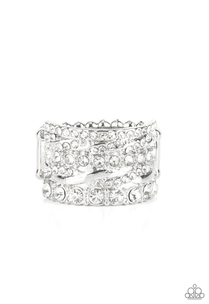 Exclusive Elegance - White - Paparazzi Ring (LOP)