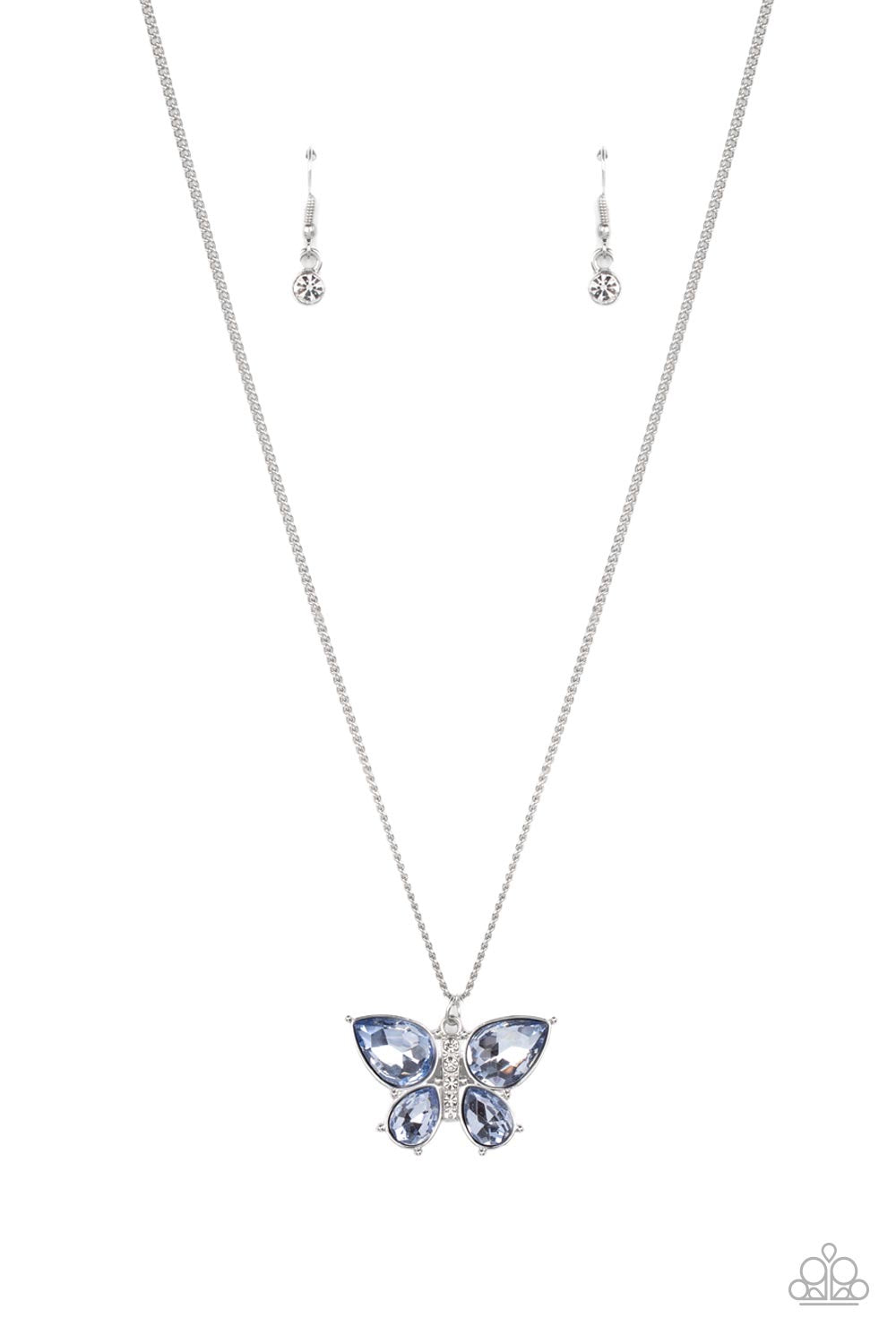 Free-Flying Flutter - Blue - Paparazzi Necklace and Butterfly Beatitude Blue - Paparazzi Bracelet