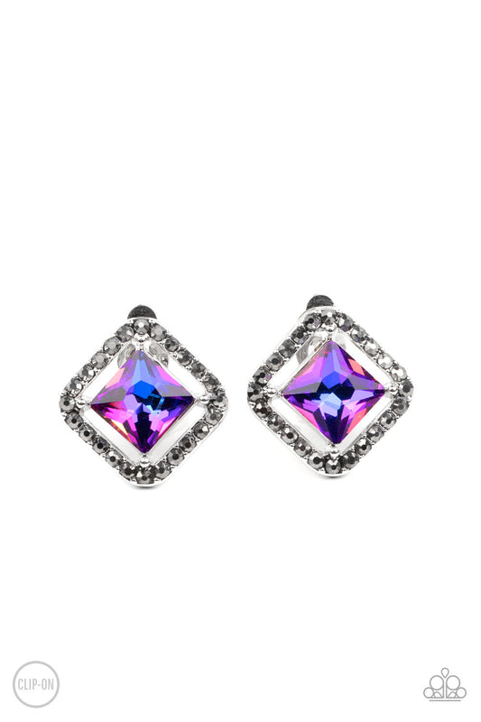 Cosmic Catwalk - Purple Paparazzi Clip On Earrings