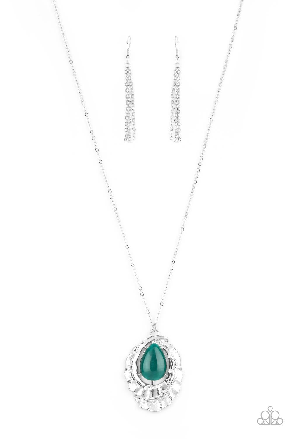 Famously Fashionable - Green Earrings, Laguna Luminosity - Green Ring,