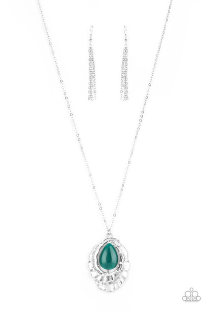 Famously Fashionable - Green Earrings, Laguna Luminosity - Green Ring,