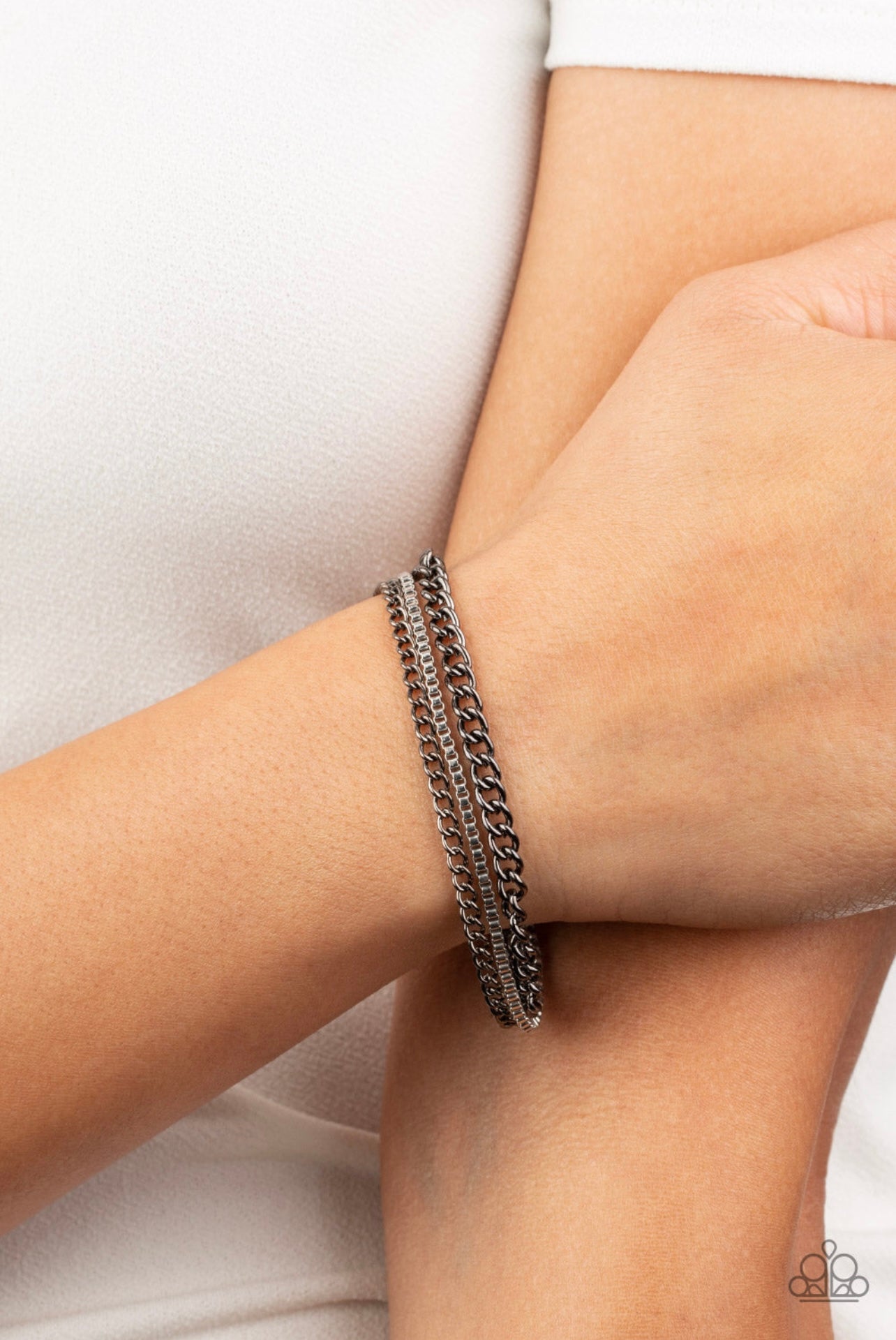 Beat Box Queen - Black Paparazzi Necklace and Industrial Icon Black Bracelet