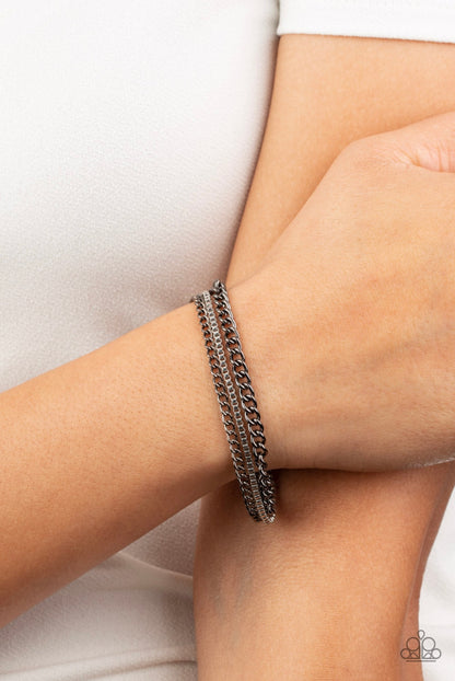 Beat Box Queen - Black Paparazzi Necklace and Industrial Icon Black Bracelet