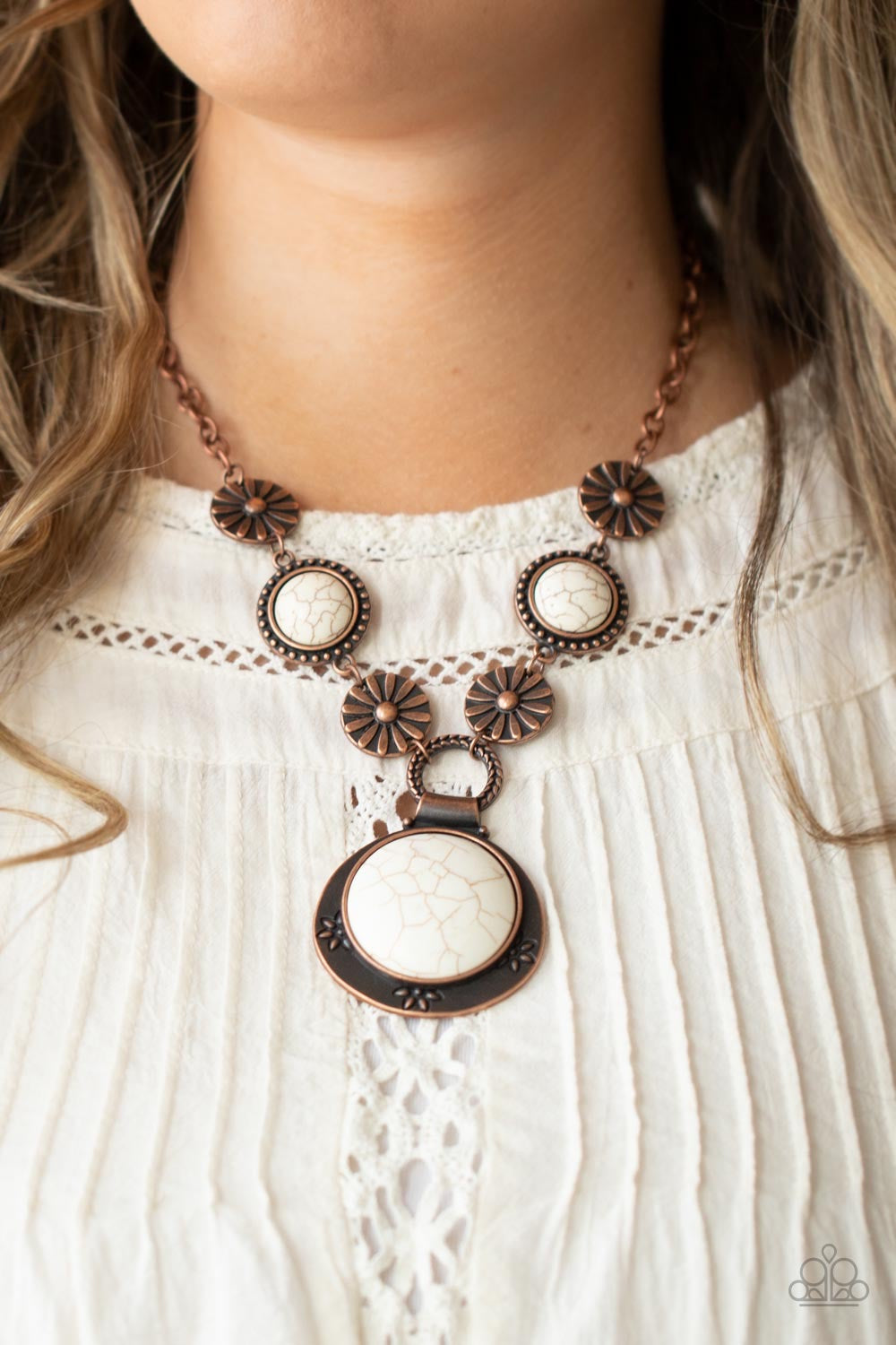 Saguaro Garden - Copper Necklace and Fredonia Flower Patch Copper Bracelet