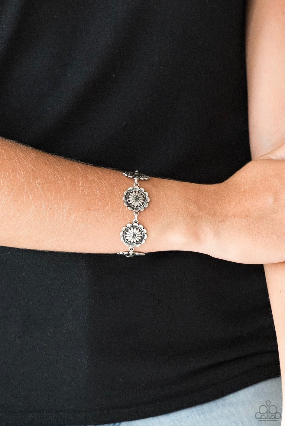 Funky Flower Child - Silver - Paparazzi Bracelet