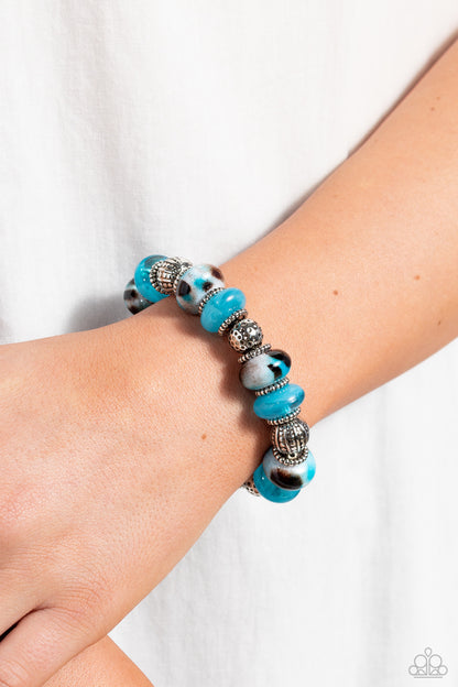 Warped Whimsicality - Blue Necklace and Warped Wayfarer Blue Bracelet