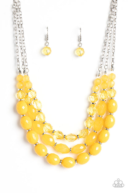 Tropical Hideaway - Yellow Necklace and High Tide Hammock Yellow Bracelet
