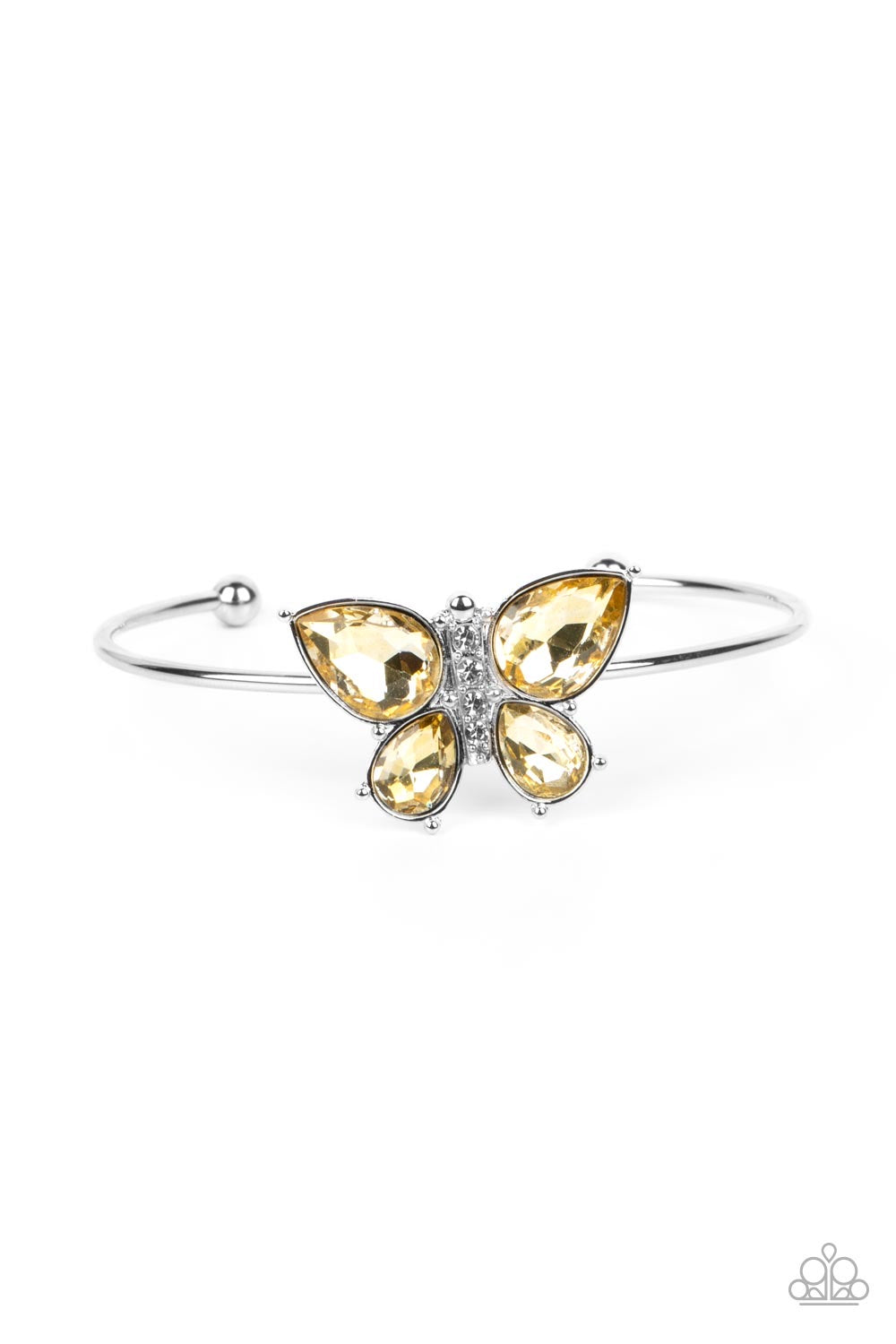 Free-Flying Flutter Yellow Butterfly Necklace and Butterfly Beatitude Yellow - Paparazzi Bracelet