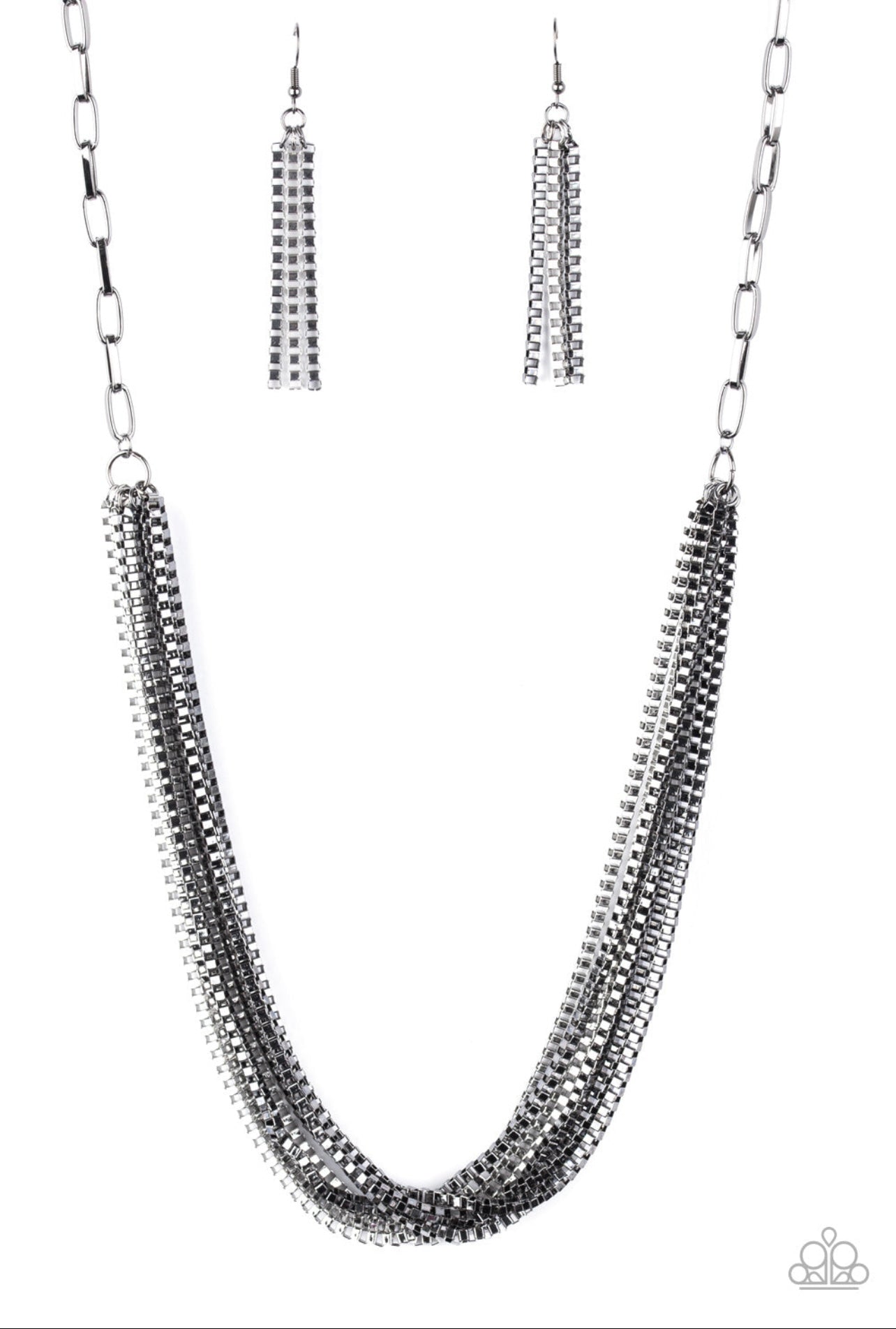 Beat Box Queen - Black Paparazzi Necklace and Industrial Icon Black Bracelet