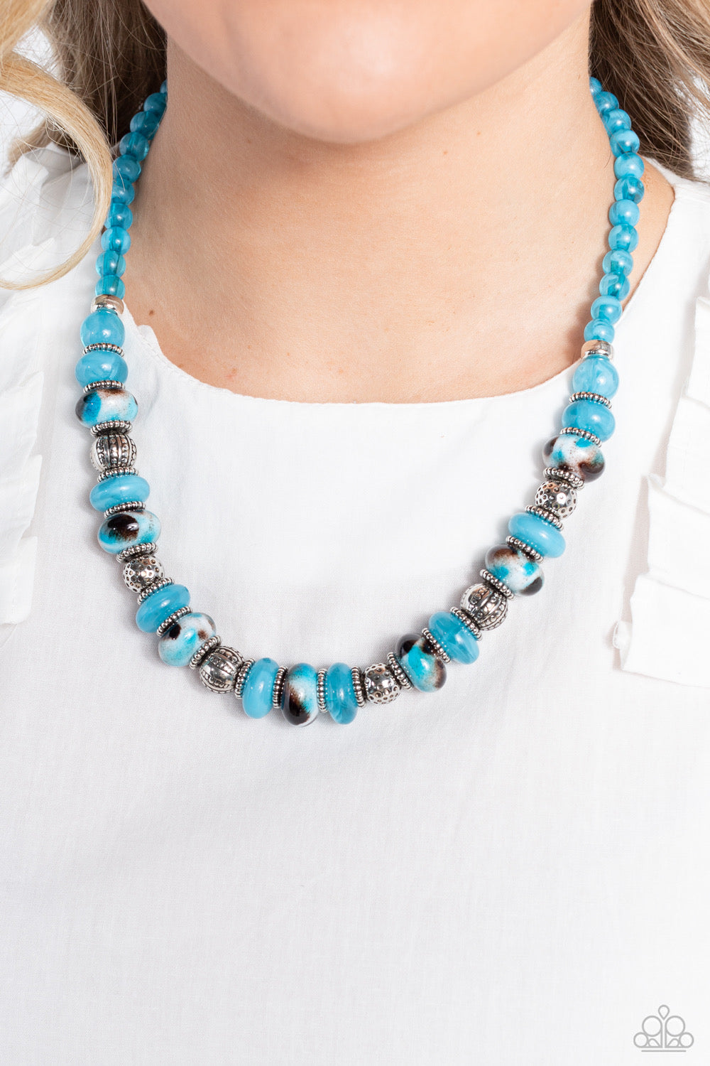 Warped Whimsicality - Blue Necklace and Warped Wayfarer Blue Bracelet