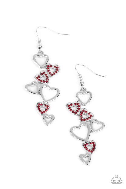 Dainty Darling - Pink Necklace and Sweetheart Serenade Red Earrings